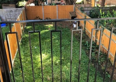 Modern Juliette balcony black rectangular pattern